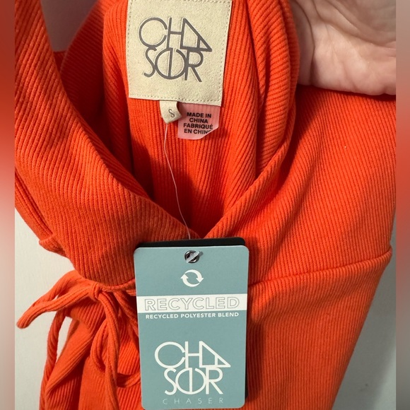 Chaser Westside Mini Dress in Tiger Lily Orange - Picture 7 of 7